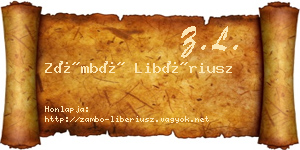 Zámbó Libériusz névjegykártya